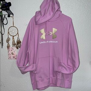 Under Armour Women's Rival Fleece Glitter Logo Hoodie (US, 2XL)